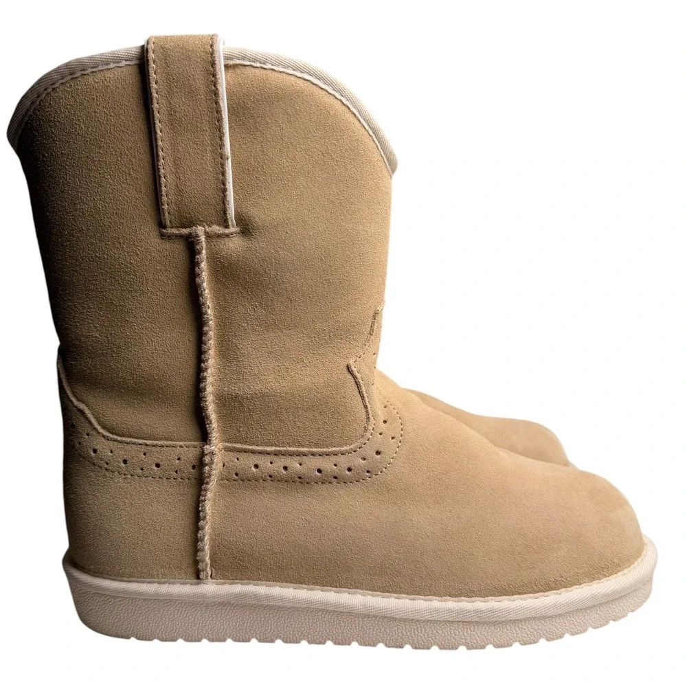 Justin Heidi Shearling Lined Suede‎ Boots Size 9 Natural Beige